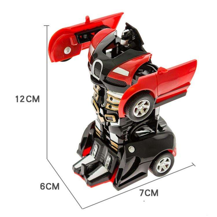 One-click Transforming Toy Car Impact Deformation Toy Model Car(Red)