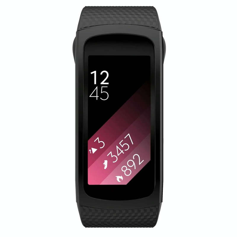 Silicone Watch Band for Samsung Gear Fit2 SM-R360, Wrist Strap Size:150-213mm(Black)