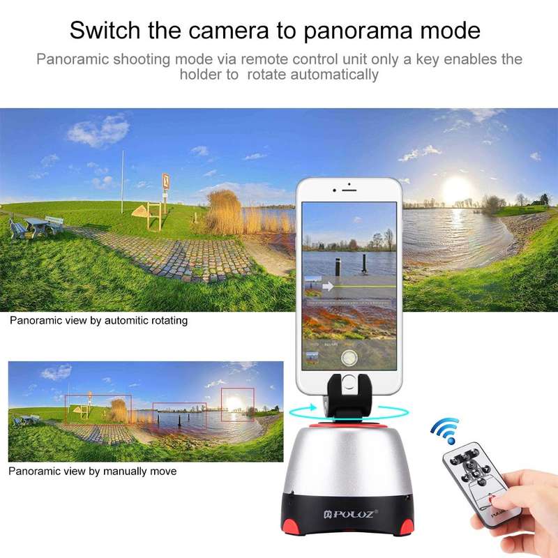 PULUZ Electronic 360 Degree Rotation Panoramic Head with Remote Controller for Smartphones, GoPro...