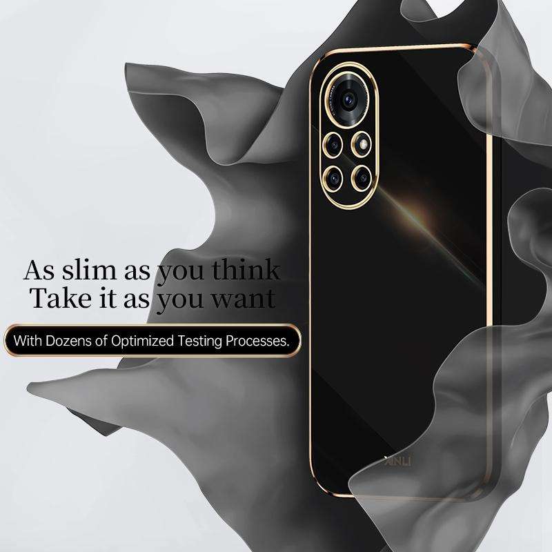 For Huawei nova 8 Pro 5G XINLI Straight 6D Plating Gold Edge TPU Shockproof Case(Black)