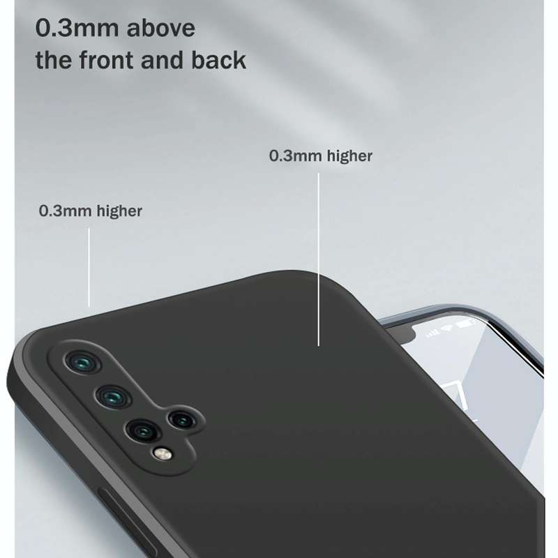 For Huawei nova 5 Pro Solid Color Imitation Liquid Silicone Straight Edge Dropproof Full Coverage...