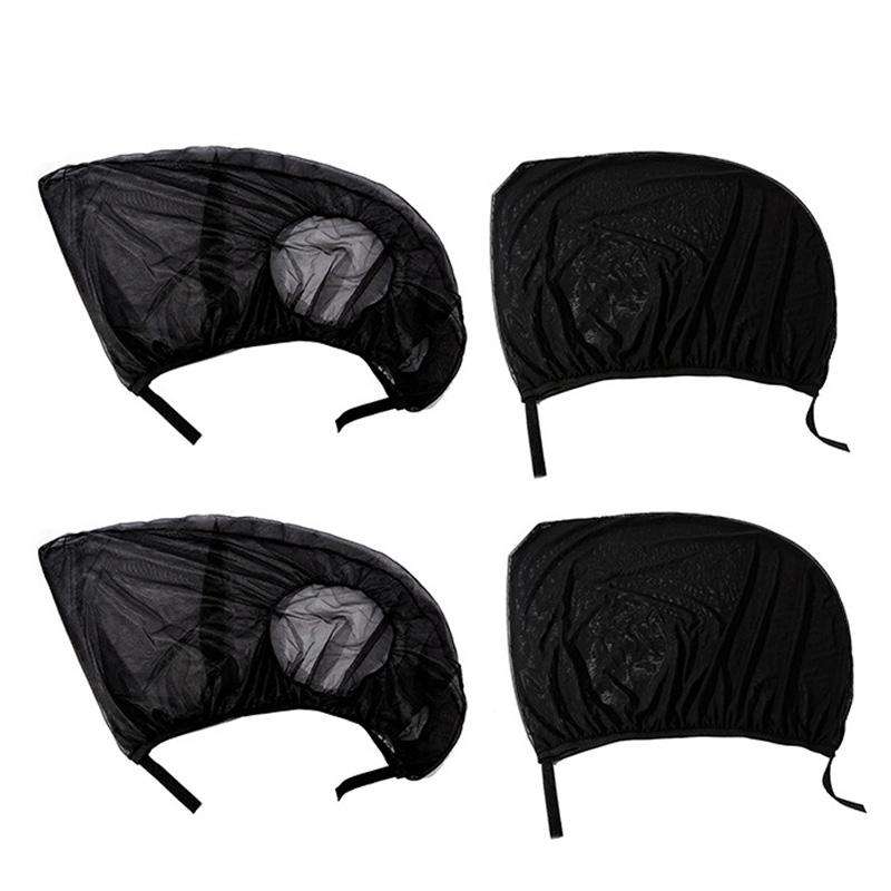 1 Pair Mesh Linen Car Adhesive Curtain Sunshade(Rear Window)