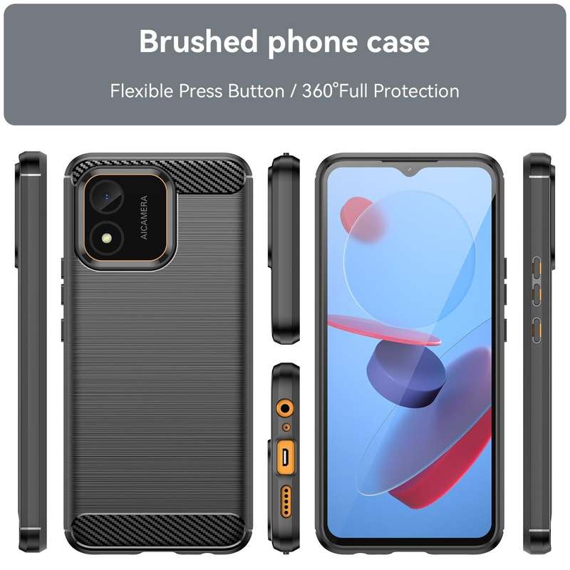 For Honor X5 4G Carbon Fiber Brushed Texture TPU Phone Case(Black)