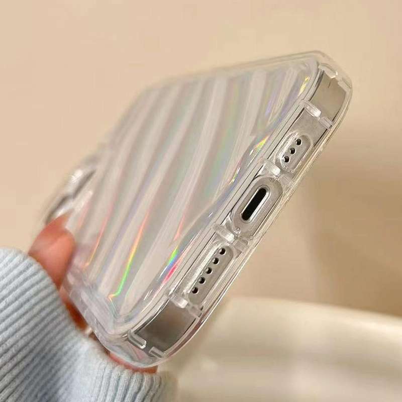For iPhone SE 2022 /2020 / 8 / 7 Laser Sequin Waves TPU Phone Case(Transparent)