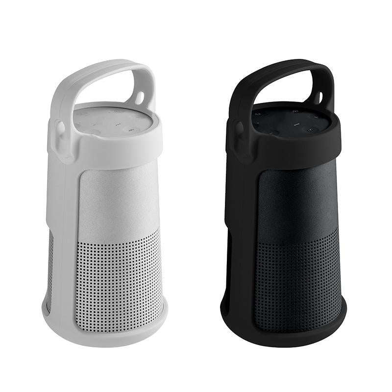 For Bose SoundLink Revolve Bluetooth Speaker Silicone Protective Cover Portable Carrying Bag(Black)