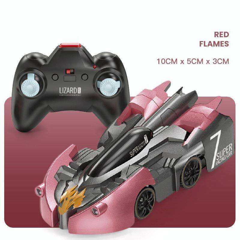 Remote Control Wall Climbing Car Mini Electric Remote Control Car Children Toy(Red Flame Handle R...