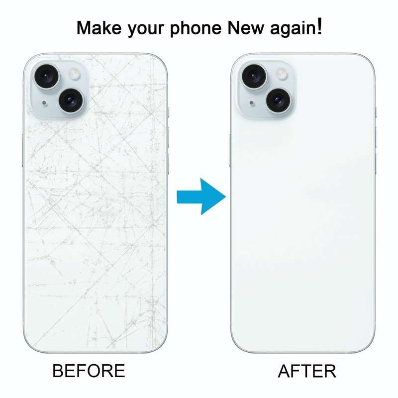 For iPhone 15 Easy Replacement Big Camera Hole Glass Back Battery Cover(Blue)