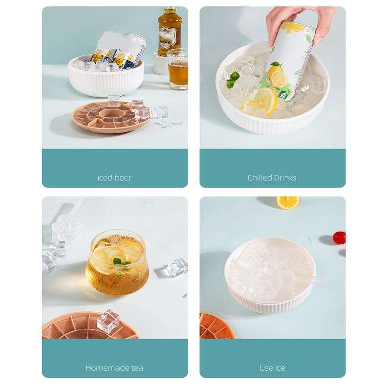 Household Ice Making Ice Storage Box Silicone Ice Tray Ice Cube Mold, Color: White 1 Layer