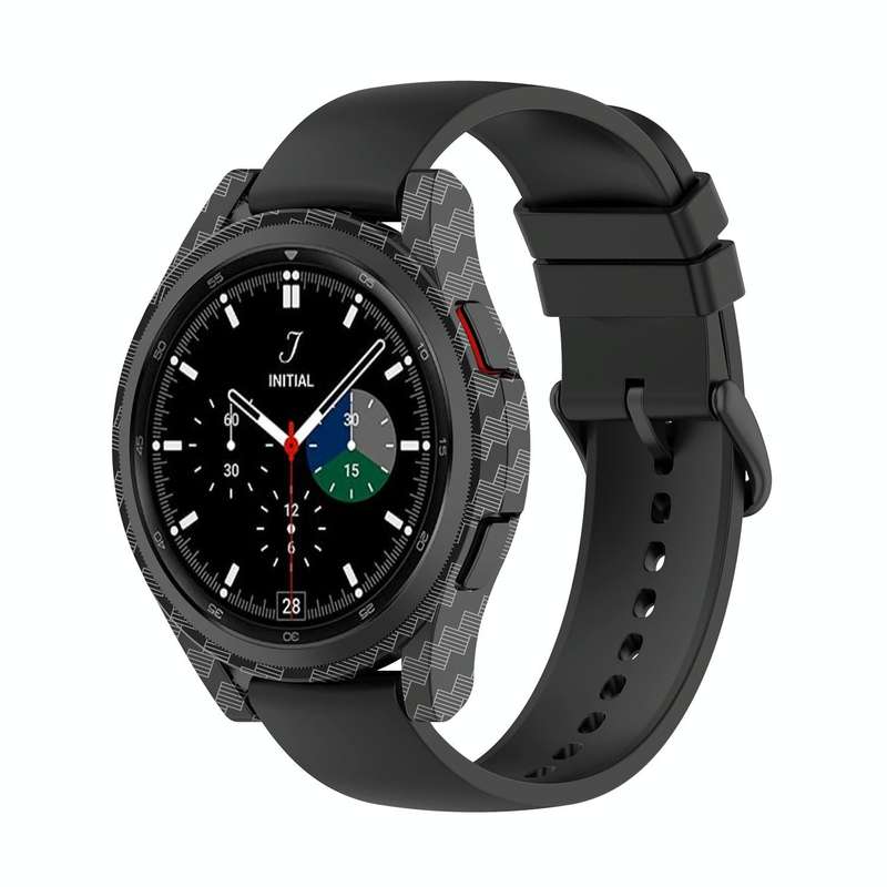 For Samsung Galaxy Watch4 Classic 46mm Half Coverage Hollowed PC Protective Case(Carbon Fibre)