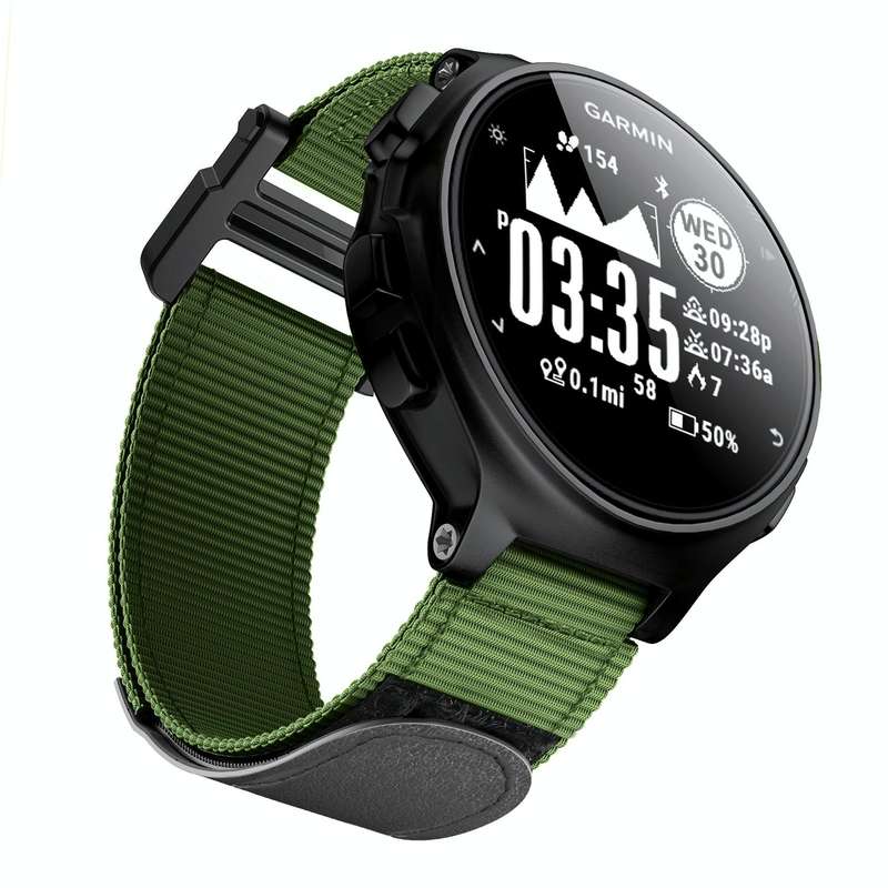 For Garmin Forerunner 735XT Hook And Loop Fastener Nylon Watch Band(Army Green)