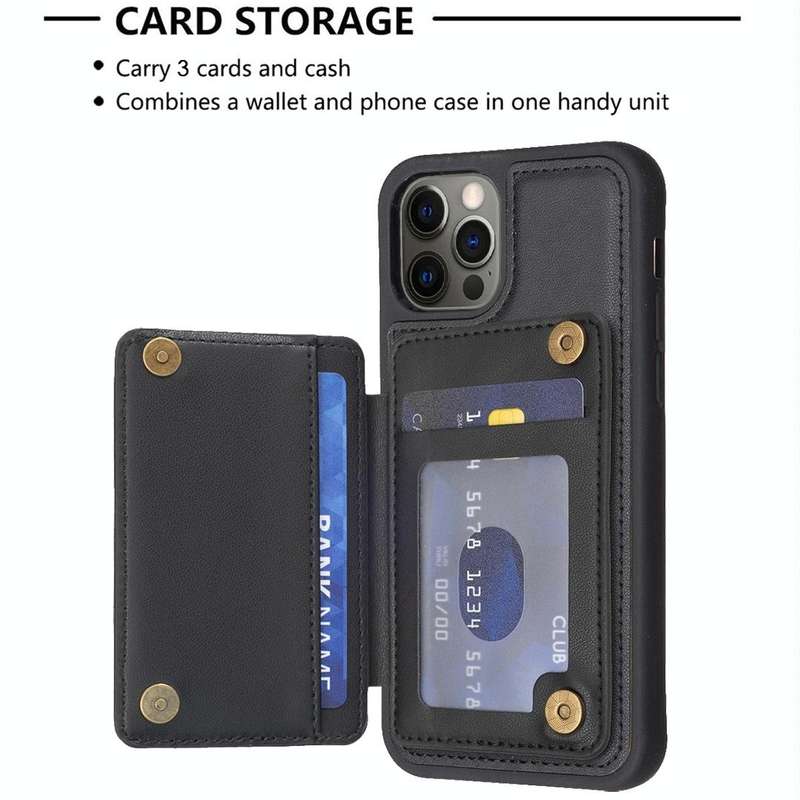 For iPhone 11 Grid Card Slot Holder Phone Case(Black)