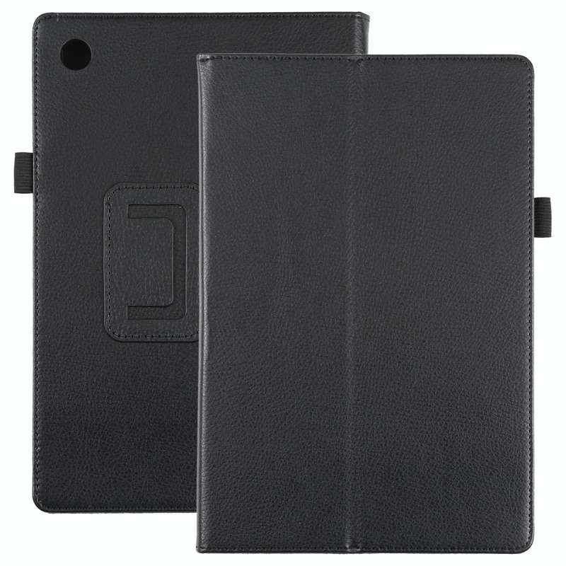 For Samsung Galaxy Tab A8 10.5 2021 Litchi Texture Solid Color Leather Tablet Case(Black)