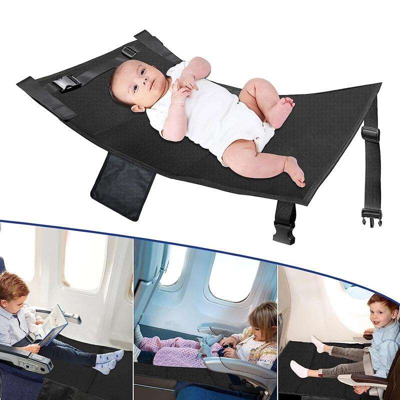 79 x 44cm Kids Airplane Seat Extender Portable Travel Seat Cushion(Black)