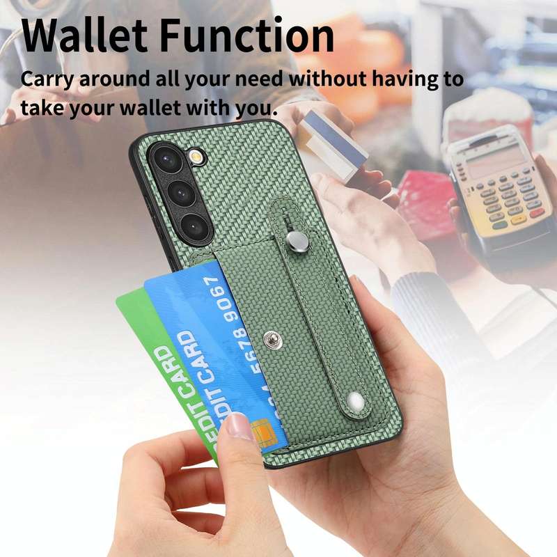 For Samsung Galaxy A54 5G Wristband Kickstand Wallet Back Phone Case with Tool Knife(Black)
