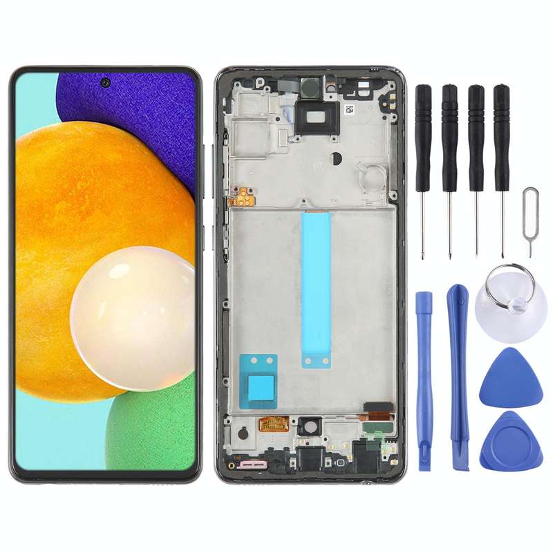 6.33 inch OLED LCD Screen for Samsung Galaxy A52 5G SM-A526 Digitizer Full Assembly with Frame(Bl...