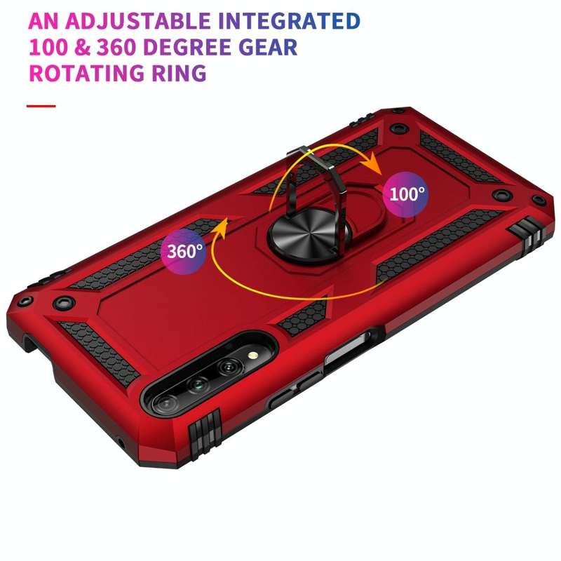 For Huawei Y9s Shockproof TPU + PC Protective Case with 360 Degree Rotating Holder(Black)