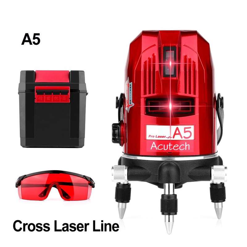 A5 Laser Level 2~5 Line Red Beam Line 360 Degree Rotary Level Self-leveling Horizontal&Vertical A...