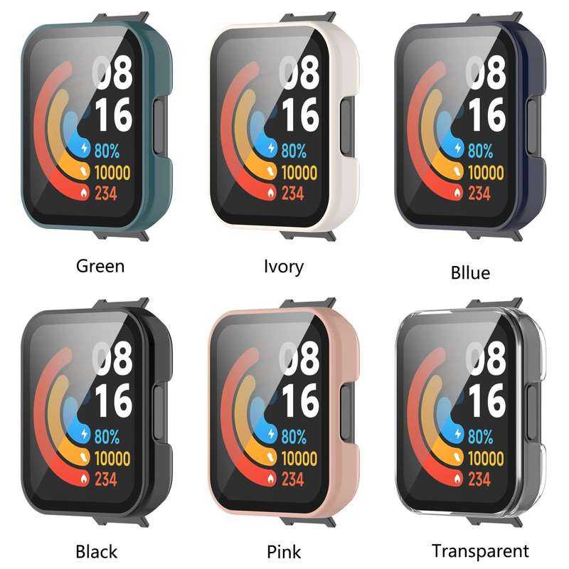 For Xiaomi Redmi Watch 2 Lite PC Toughened Film All-in-One Full-Enclosed Case(Blue)