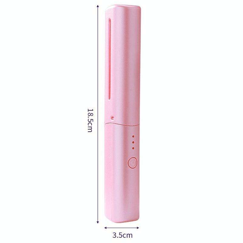 2 In 1 Portable USB Rechargeable Hair Curler Dual Usage Hair Straightening Comb(Purple)