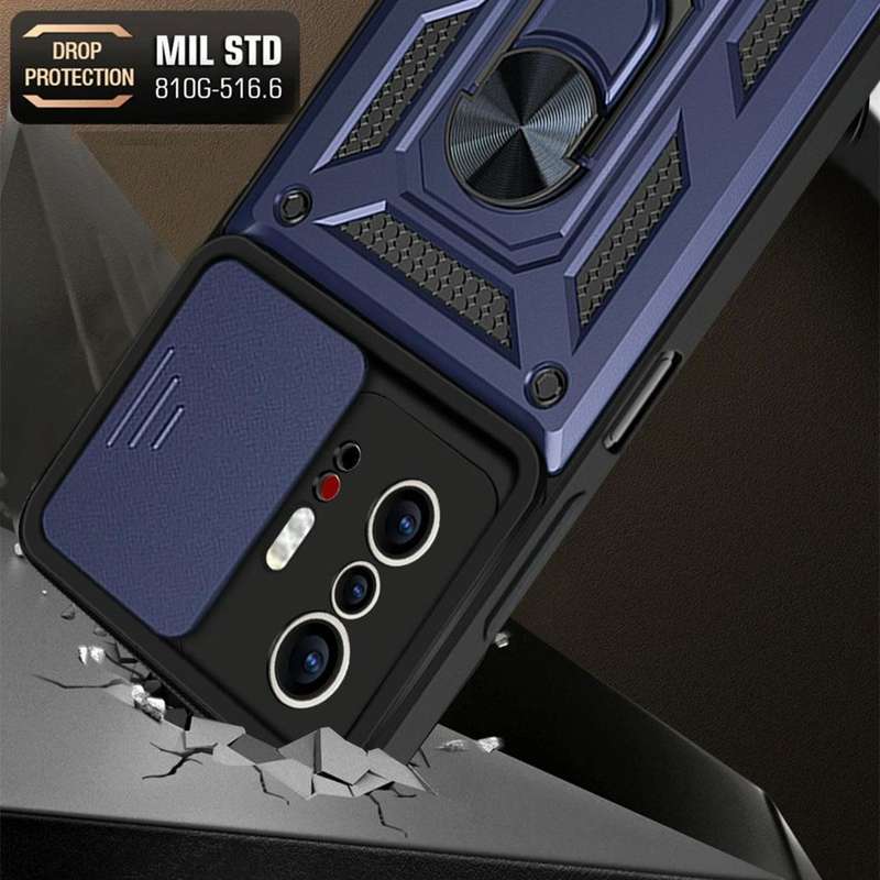 For Xiaomi Mi 11T / 11T Pro Sliding Camera Cover Design TPU+PC Protective Case(Blue)
