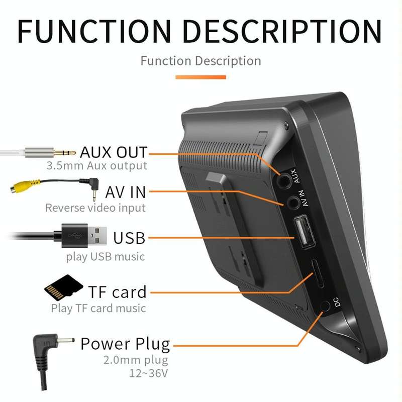 B5300 7 inch Wireless CarPlay Car Bluetooth MP5 Player, Support Mobile Phone Interconnection