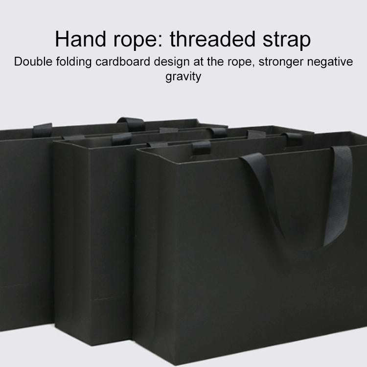 Black Shopping Kraft Paper Bag Handbag, Size:XL