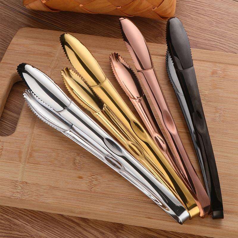 304 Stainless Steel Food Clip,Style: Ice Clip (Black)