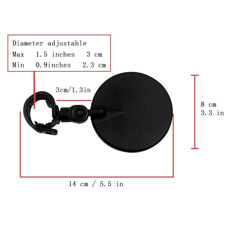 Universal 360 Rotate Adjustable Bicycle Rearview Handlebar Wide-angle Convex Mirror Cycling Rear ...