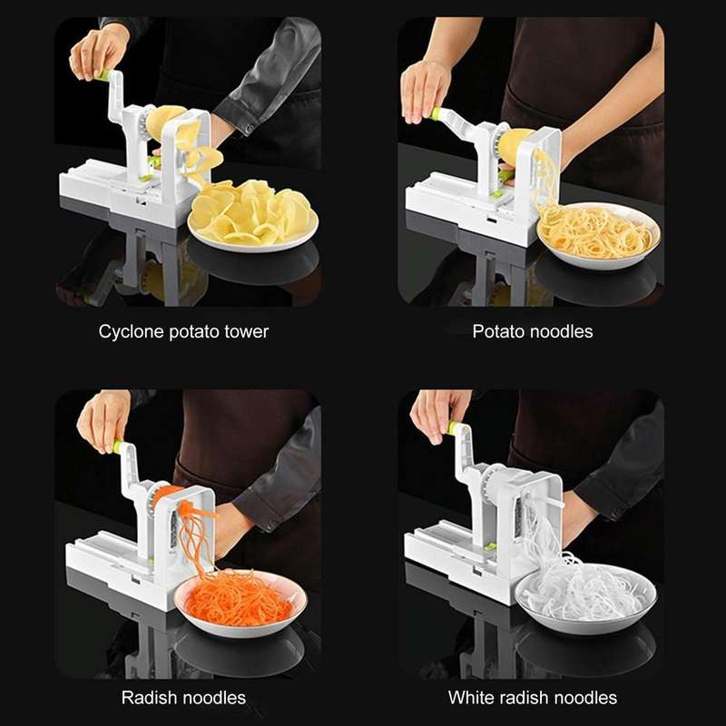 Grater Vegetable Potato Spiral Slicer Whirlwind Fruit Vegetable Spiral Machine, Color: Green
