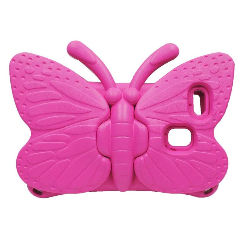 For Samsung Galaxy Tab A9 8.7 X110/X115 Butterfly Bracket Kids EVA Shockproof Tablet Case(Rose Red)
