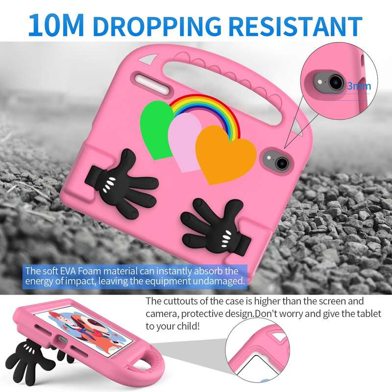 For iPad mini 6 Love Small Palm Holder EVA Tablet Case(Pink)