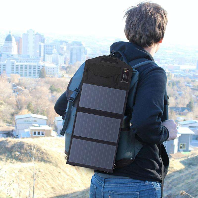 ALLPOWERS Solar Battery Charger Portable 5V 15W Dual USB+ Type-C Portable Solar Panel Charger Out...