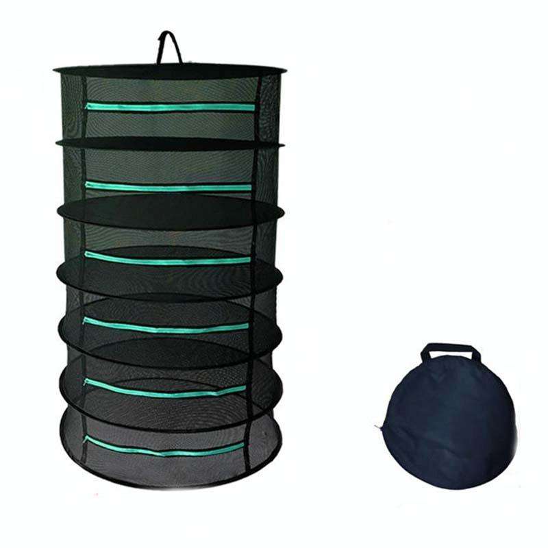 Hanging Herbal Drying Net Foldable Drying Rack Closed Zipper Plant Drying Net, Specification: 60c...