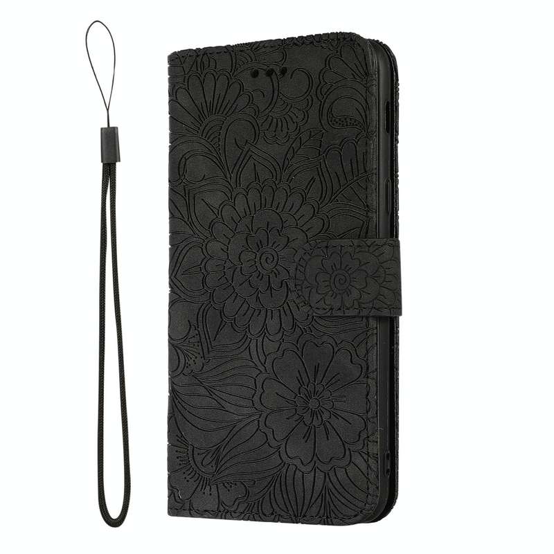 For Samsung Galaxy J8 Skin Feel Embossed Sunflower Horizontal Flip Leather Case with Holder & Car...