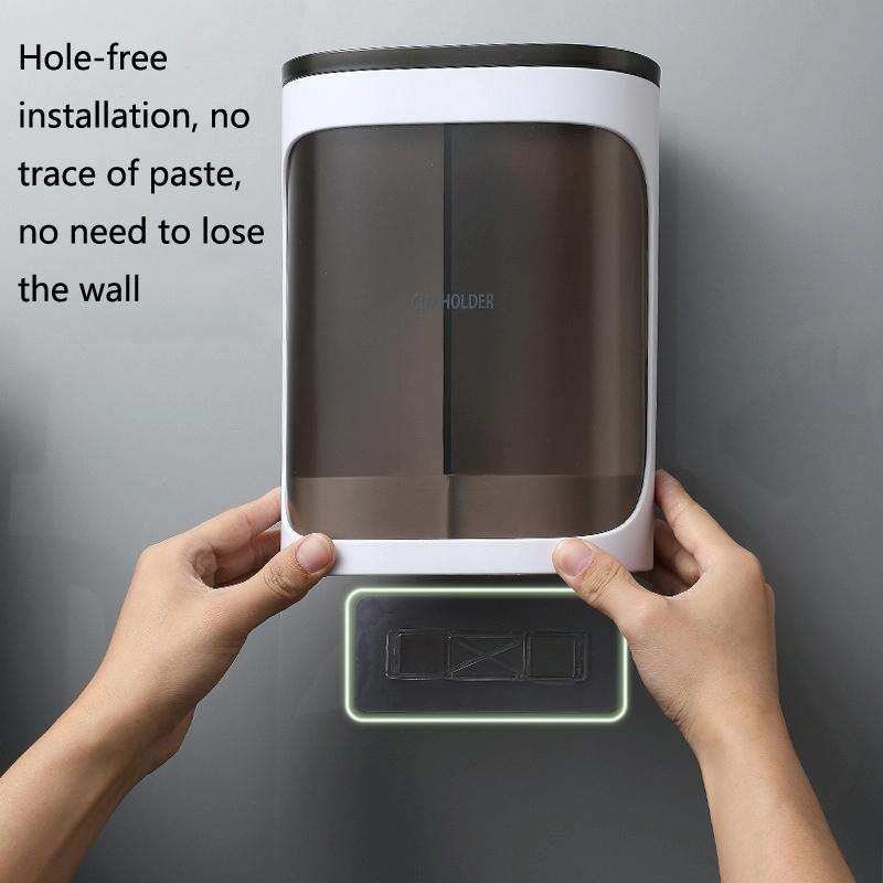 Wall-Mounted Disposable Cup Remover Punch-Free Cup Holder Home Office Convenient Cup Holder, Colo...
