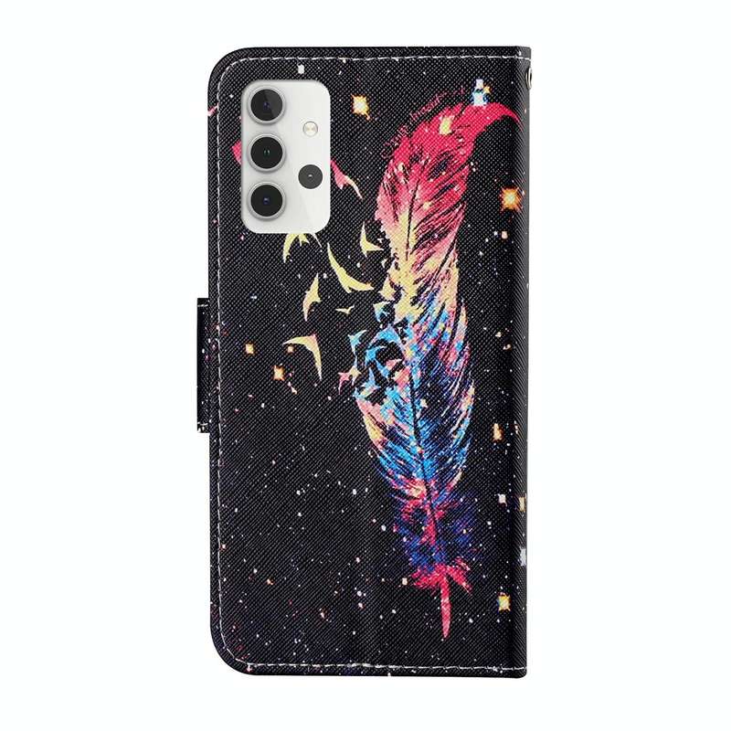 For Samsung Galaxy A32 5G Colored Drawing Pattern Horizontal Flip Leather Case with Holder & Card...