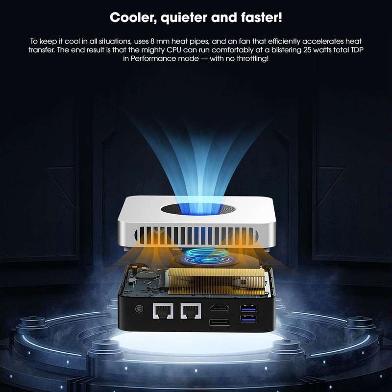 CHIWI LarkBox X Mini PC, Windows 10, AMD Ryzen 7 3750H Quad Core up to 4.0 GHz, 12GB+512GB, Suppo...