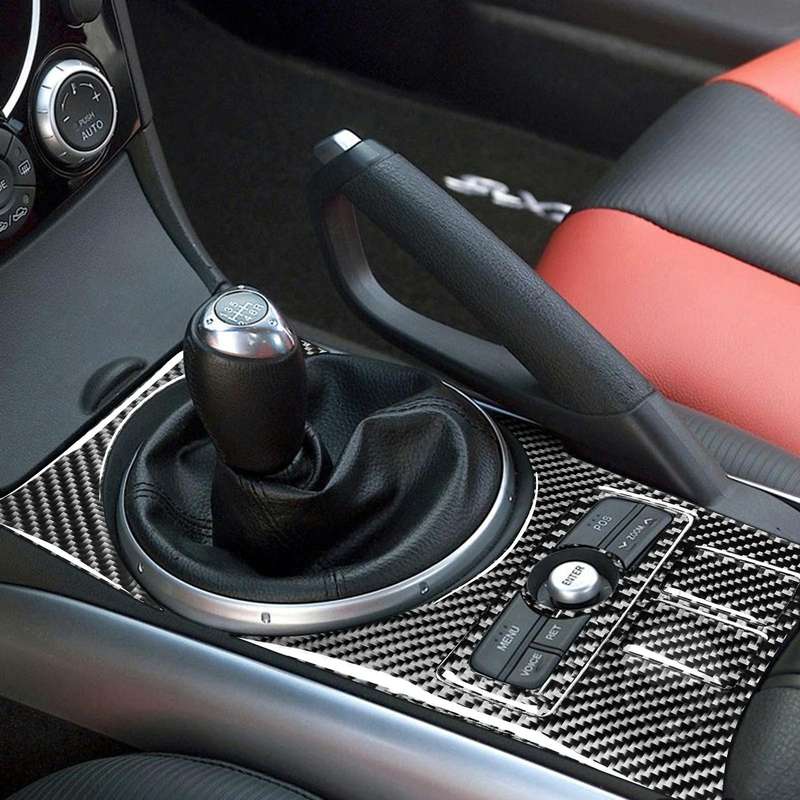 5 in 1 Car Carbon Fiber Gear Position Console Decorative Sticker for Mazda RX8 2004-2008, Left an...