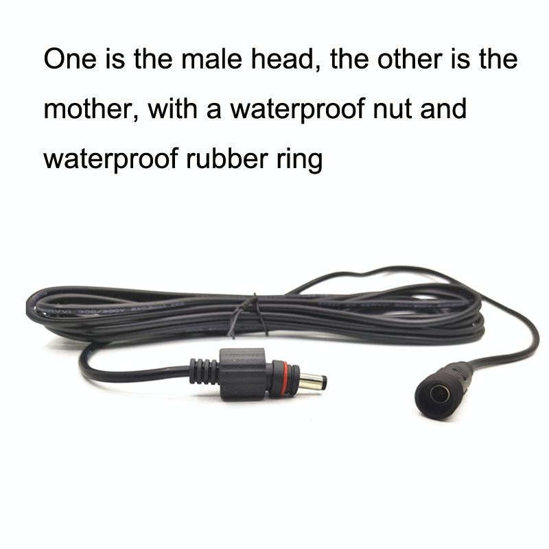 5m 12V/24V Monitoring Universal DC Pump Solar Light Extension Cable(Black)