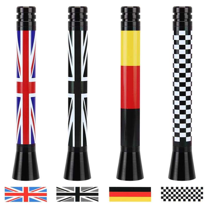 Short Universal Flag Pattern Car Antenna Aerial 7.5cm