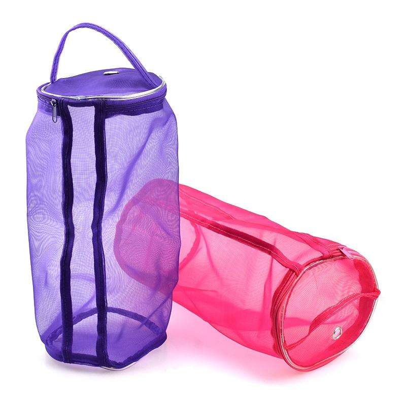 Mesh Bag DIY Hand Weaving Tools Yarn Storage Knitting Bag Organizer Hollow Yarn Bag(Small Pink)