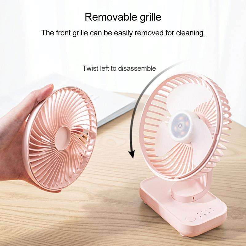 D606 4W USB Rechargeable Portable Four-speed Adjustable Desktop Fan(Black)