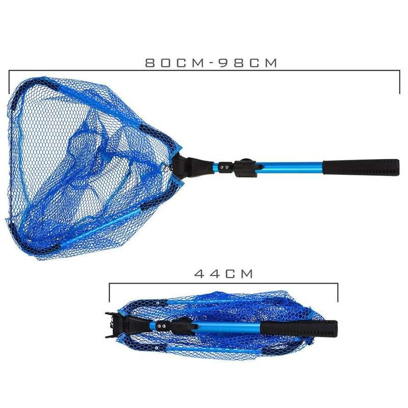 LEO 28109 Triangle 2 Section Extended Aluminum Alloy Fish Net(Blue)