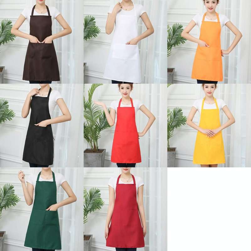 2 PCS 0058 Cafe Nail Shop Waterproof Apron Polyester Material Home Work Apron(Red Wine)