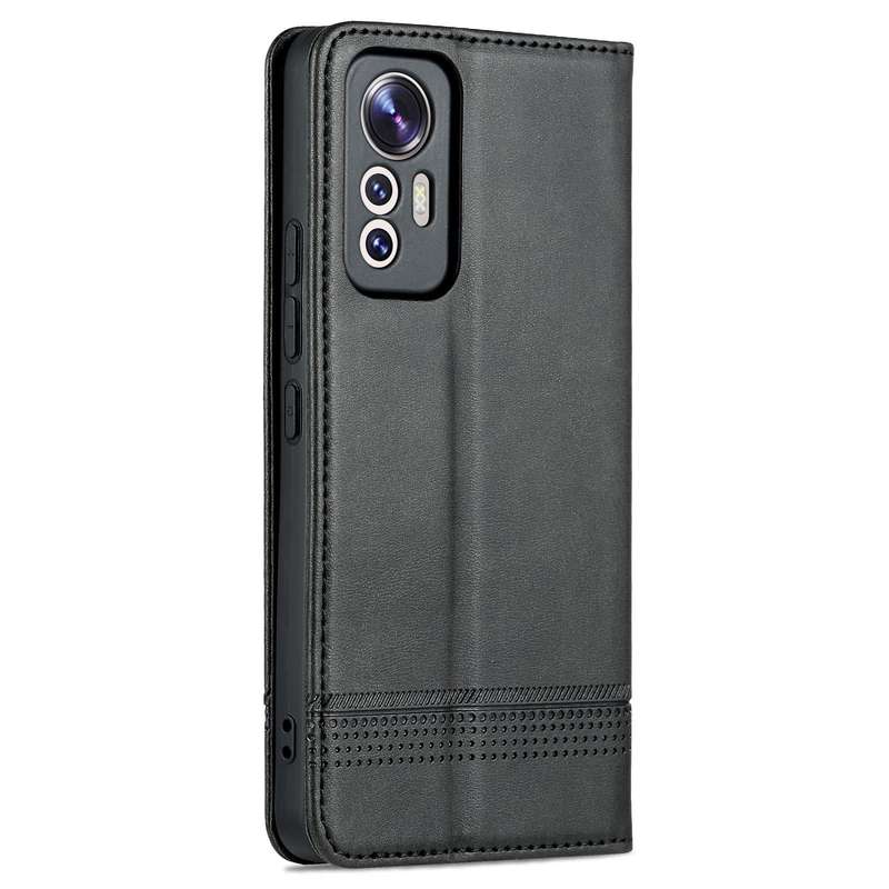 For Xiaomi 12 Lite AZNS Magnetic Calf Texture Leather Phone Case(Black)