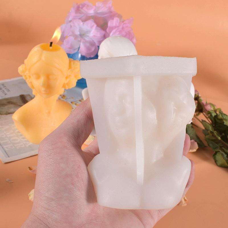 Aromatherapy Plaster Mold Rose Beauty Candle Silicone Mold, Style: Close Eyes