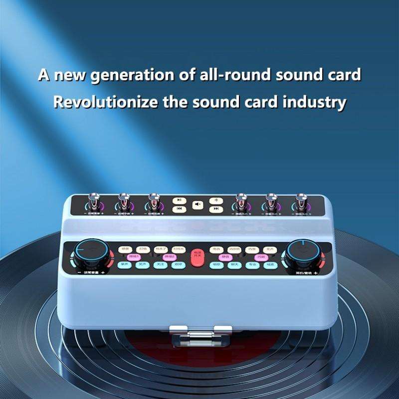 S18 Family KTV Desktop Live Special Sound Card Audio All-In-One Phone Singing Karaoke Microphone ...