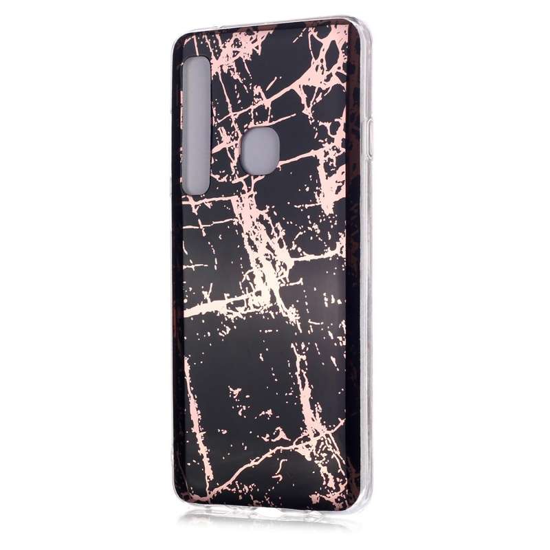 For Galaxy A9 (2018) / A9s Plating Marble Pattern Soft TPU Protective Case(Black Gold)