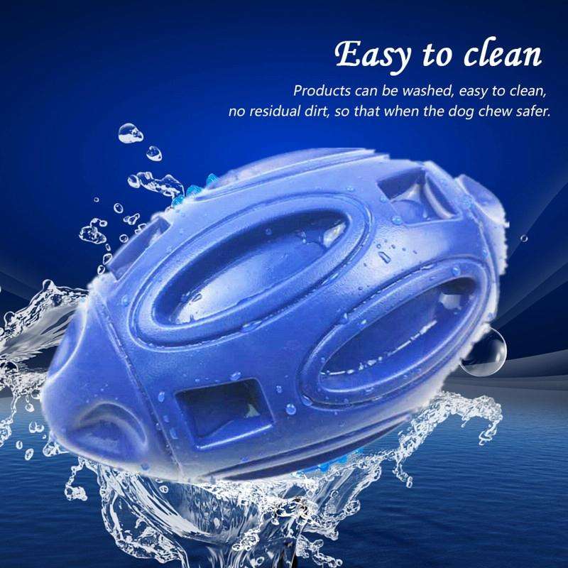 Pet Toy Rugby Rubber Wear-Resistant Bite Ball Toy(Sky Blue)