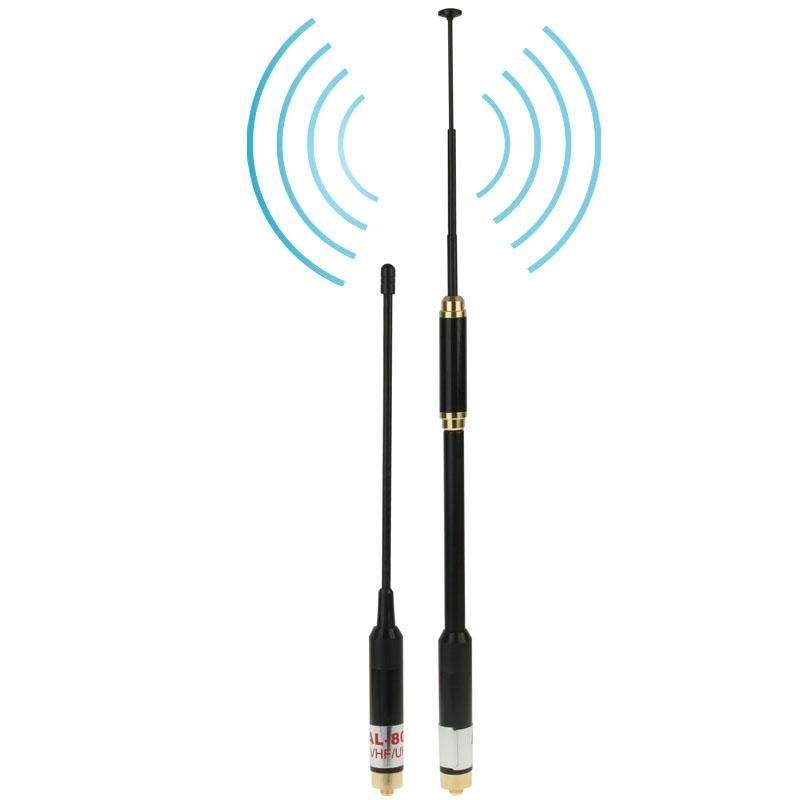 AL-800 Dual Band 144/430MHz High Gain SMA-F Telescopic Handheld Radio Dual Antenna for Walkie Tal...